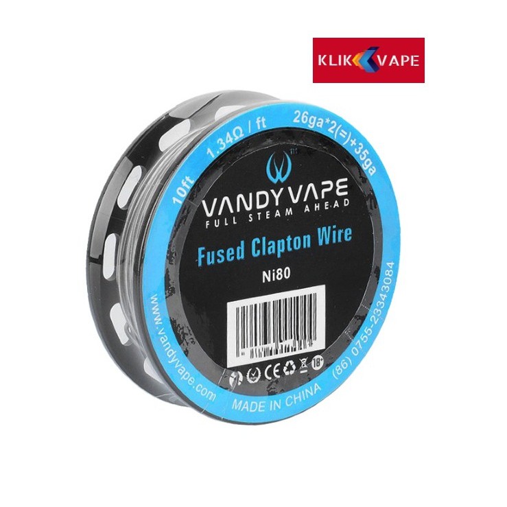 Vandy Vape Fused Clapton Wire Ni80 26AWG - 35AWG 10 Feet [4,6 Meter] KlikVapeBandung