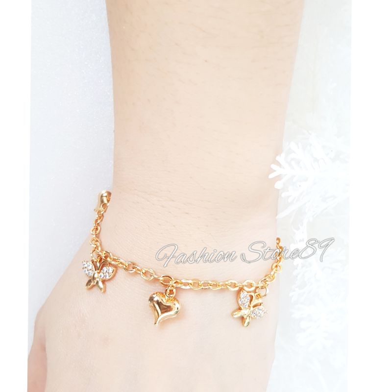 Gelang Rantai Kupu-kupu impor perhiasan Fashion Buterfly lapis emas 18k Impor xuping yaxiya