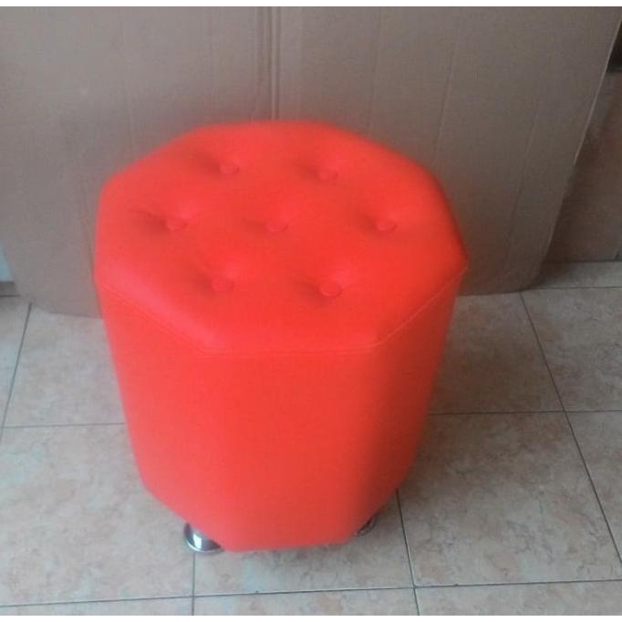 =+=+=+] Stool Bulat Segi 8 Puff Kursi Sofa Model Kancing Busa Empuk