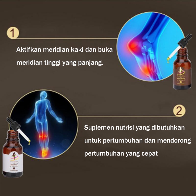 Minyak esensial pijat Oil Pertumbuhan Tinggi Pijat Perawatan Kaki Peningkatan Pertumbuhan Tulang Peninggi Badan 15ml x2 perkembangan kaki sekunder