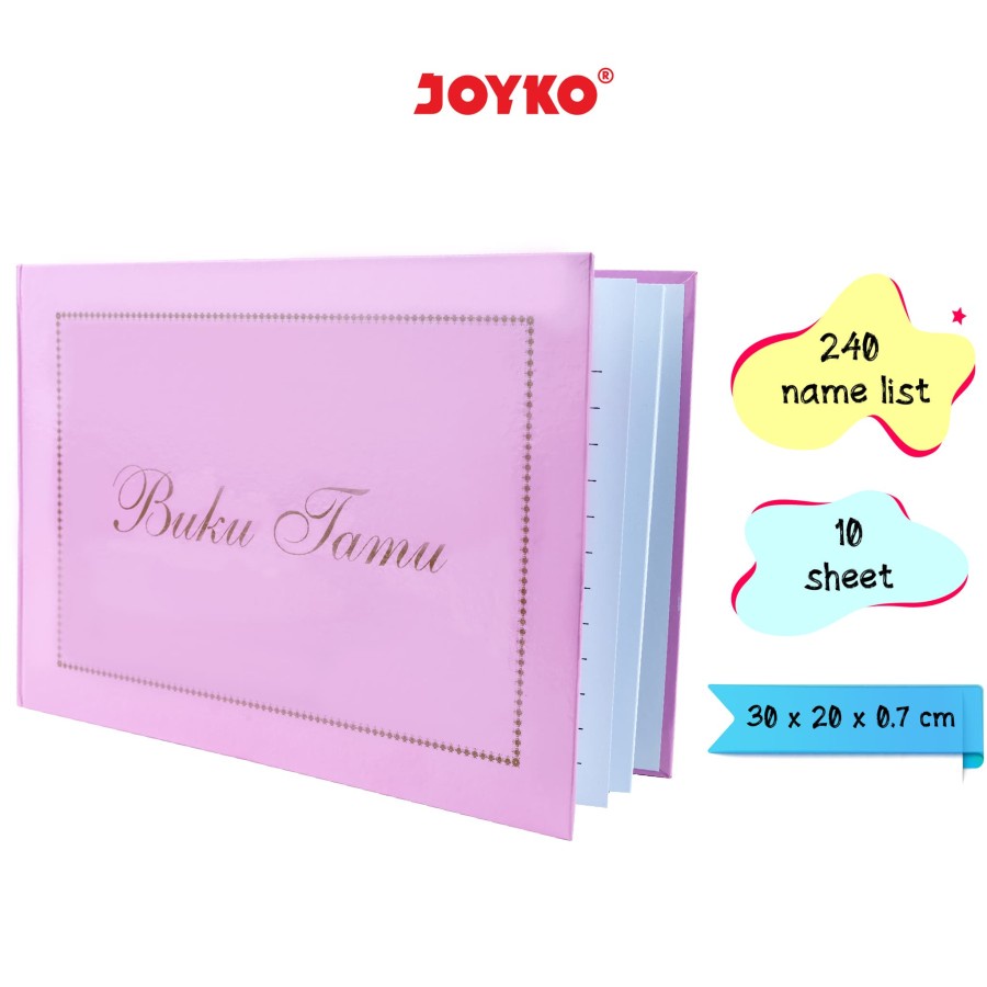 

JOYKO Guest Book Buku Tamu Daftar Undangan Pink Joyko GB-2030-5