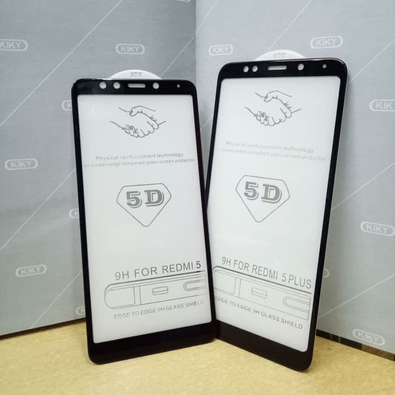 Tempered Glass Xiaomi Redmi 4X Full Cover Warna 5D / 6D / 9D  - Hitam