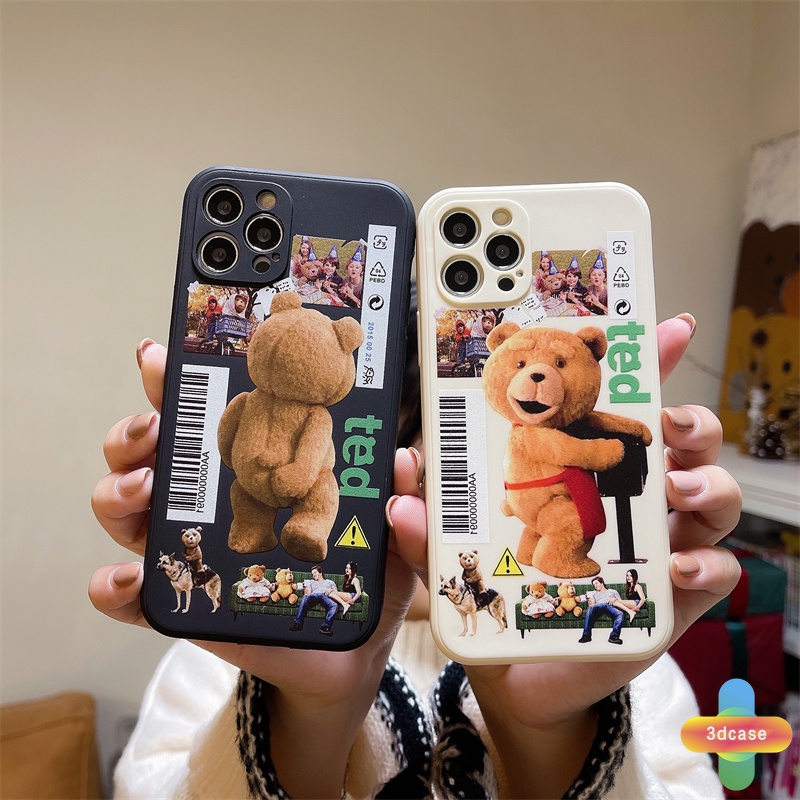 Soft Case Infinix Smart 5 Pro 4 3 Plus Infinix Hot 10 Play Hot 10 10t 10s 10i S4 9 Pro 11 Plus Hot 9 11 Play 11 11S NFC Infinix Note 8 10 Tencno Spark 5 PRO A54 A15 A9 A5 Design Cartoon Ted Bear Couple Case