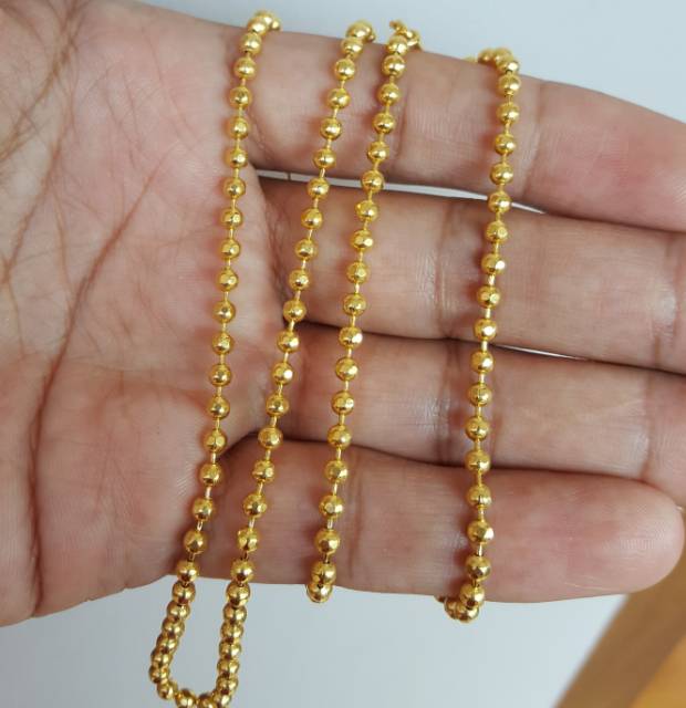 Kalung Biji Merica Lapis Emas Asli