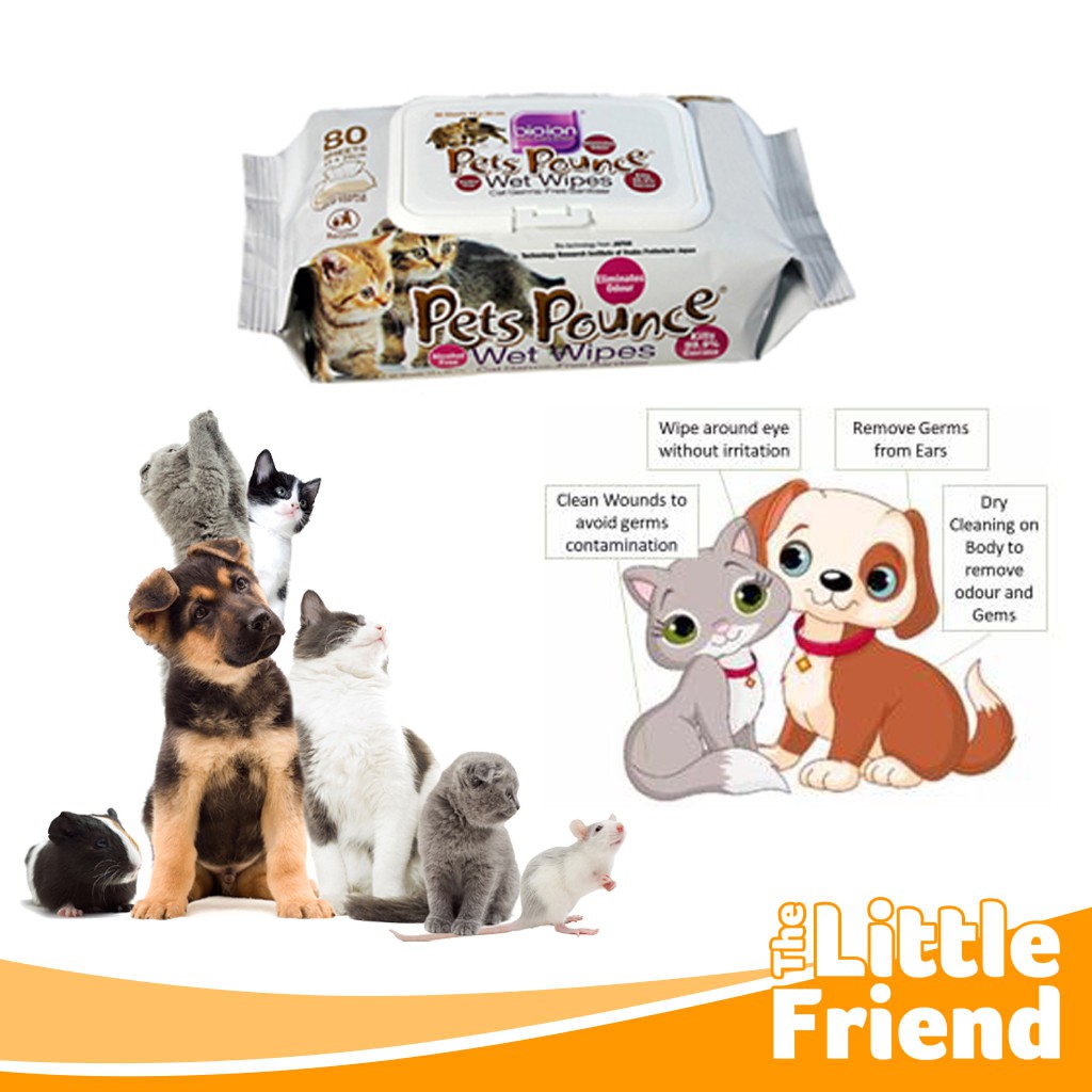 Tissue/Tisu Basah Pembersih Lap Anjing Kucing Pets Pounce BIOION Non Alcohol/Alkohol Aman Digunakan