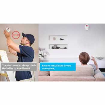 EMASTIFF Alarm Anti Maling Infrared PIR Sensor Gerak 2 Remote