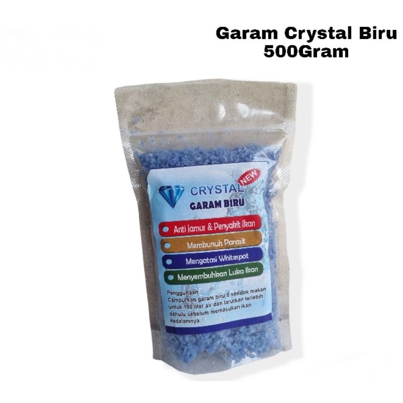Garam Ikan Crystal Biru Obat Ikan Blue Salt Terapi 500 gr