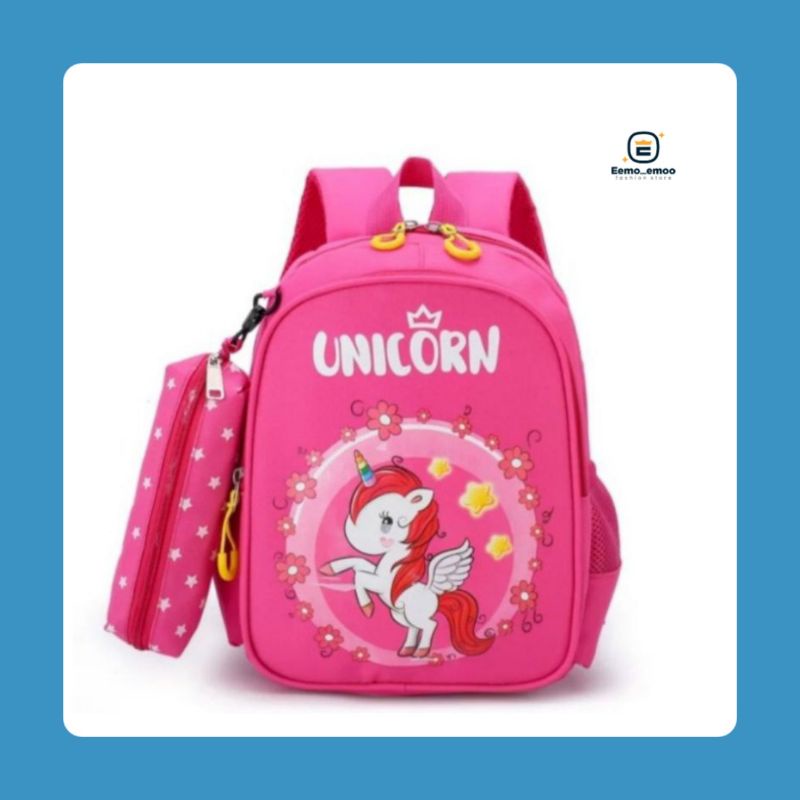 UNICORN Tas Anak Sekolah Perempuan untuk PAUD/TK/SD Ransel Sekolah Murah EMOEMO