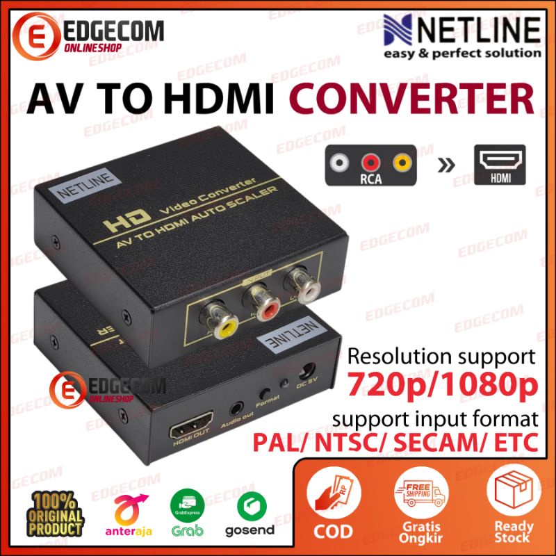 Konverter AV to HDMI / Analog to Digital with Adaptor NETLINE