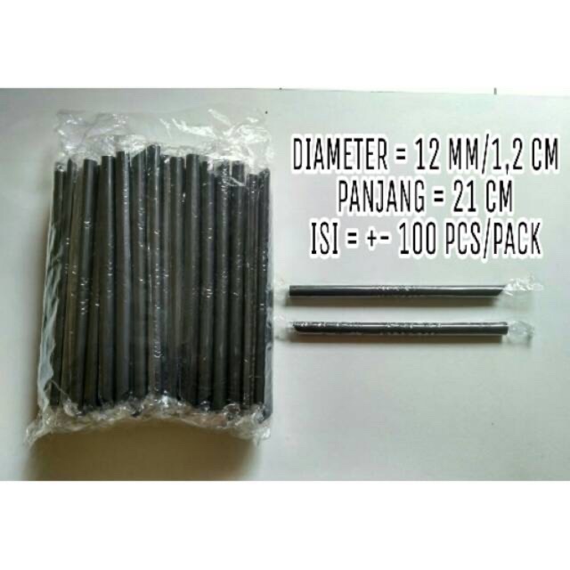 Sedotan Boba Hitam Merah Sedotan Bubble Steril Bungkus Plastik maks 22oz