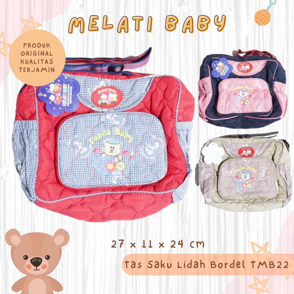 Tas Perlengkapan Bayi Ukuran Sedang Saku Bordir Terbaru Murah Lucu Untuk Jalan Promo COD Melati Baby