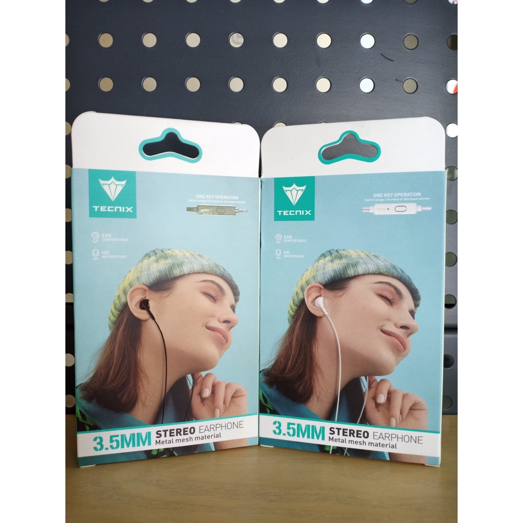 Headset Stereo Tecnix EP-104 Earphone Stereo With Mic Jack 3.5mm