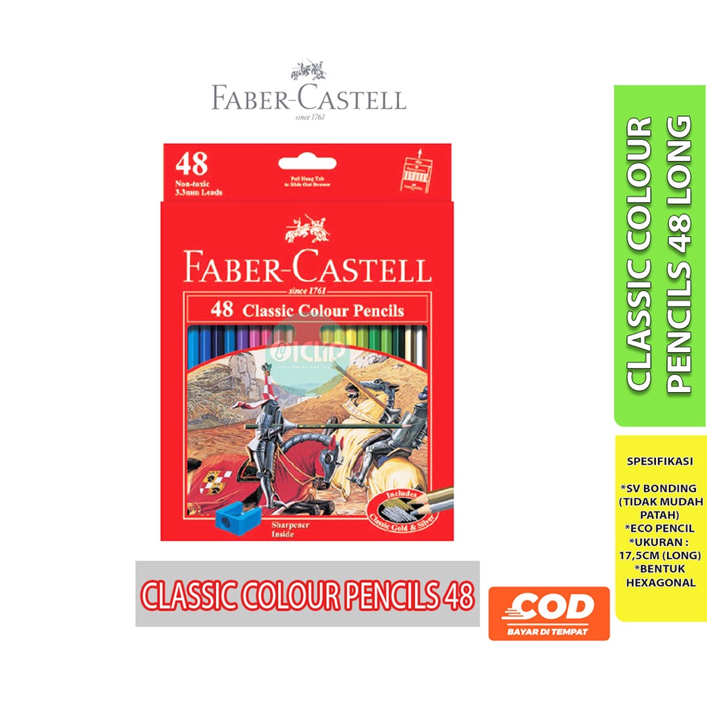 

PENSIL WARNA Faber-Castell CLASSIC Colour Pencils 48 WARNA Panjang