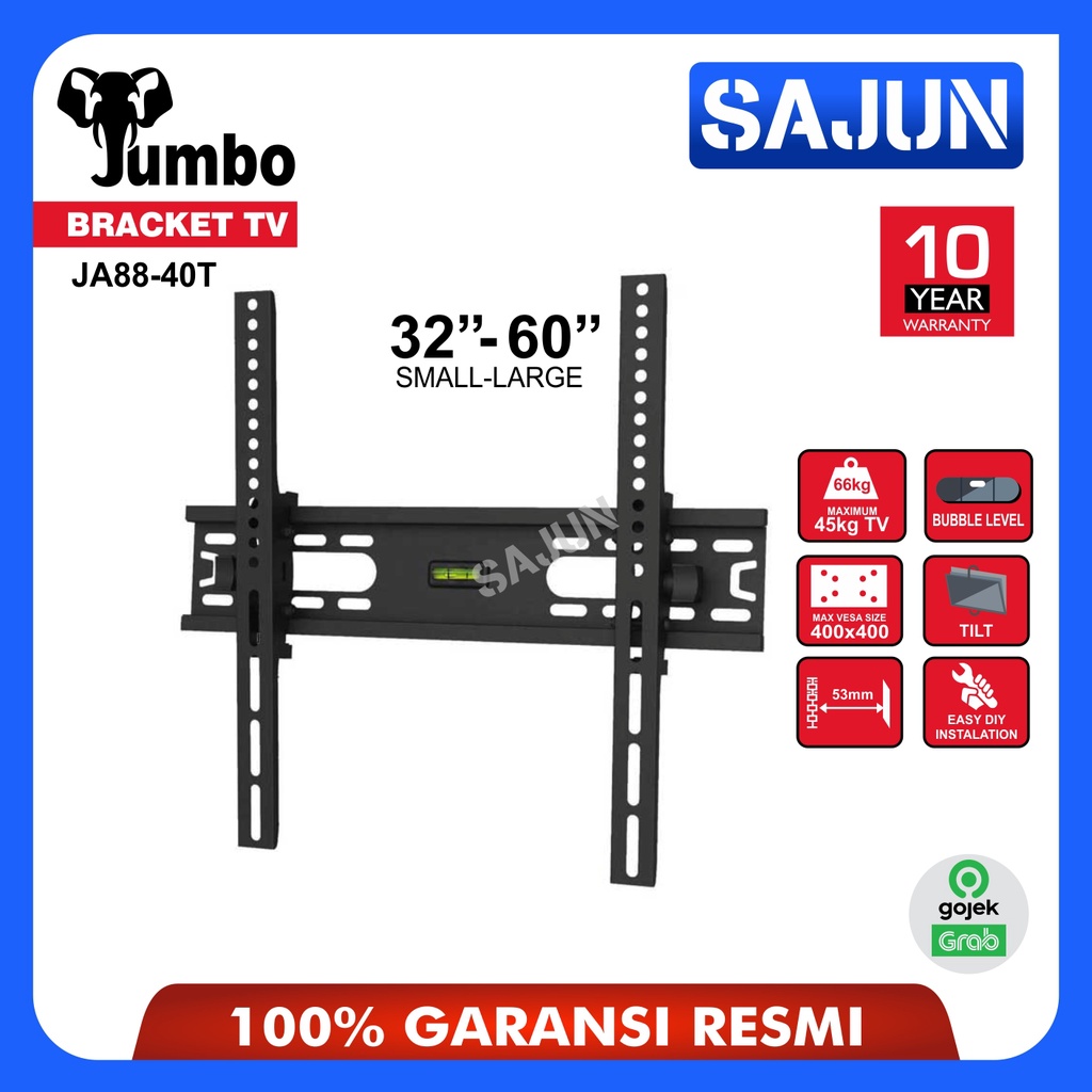 Jumbo Wall Bracket TV JA88-40T Braket LED TV utk 32-60 Inch WATERPASS