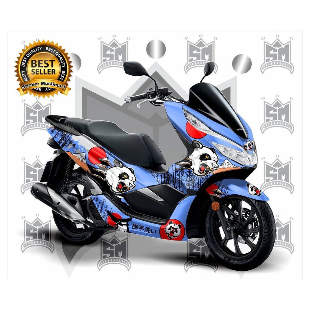Sticker decal full body Honda PCX Biru Panda