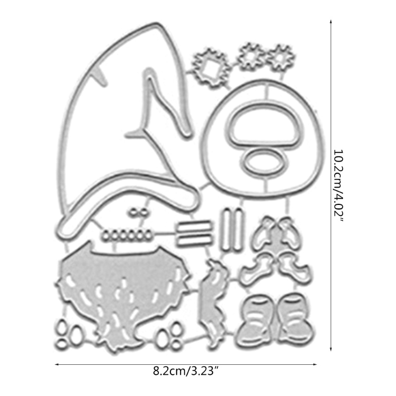 Cetakan Stensil Cutting Dies Motif Gnome Santa Bahan Metal Untuk Scrapbook / Craft DIY / Kartu