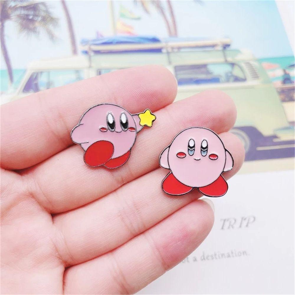 Needway   Kirbyy Pin Fans Hadiah Kartun Pink Anime Enamel Pin Logam Pin Cosplay Lencana