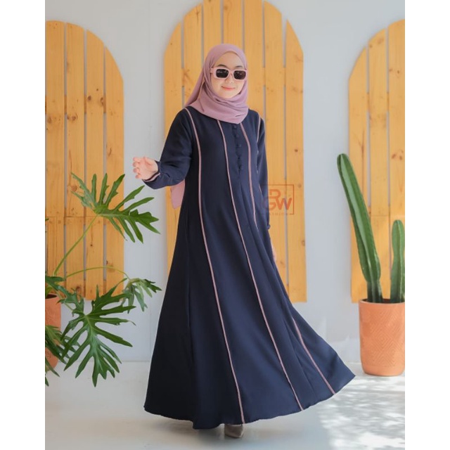 NAIMA RGW DAN DANIA ZR DRESS MUSLIM BAJU WANITA MUSLIMAH OOTD FASHION HIJAB HIJABERS POLOS ITYCREPE KATUN MURAH ECER GROSIR TERBARU