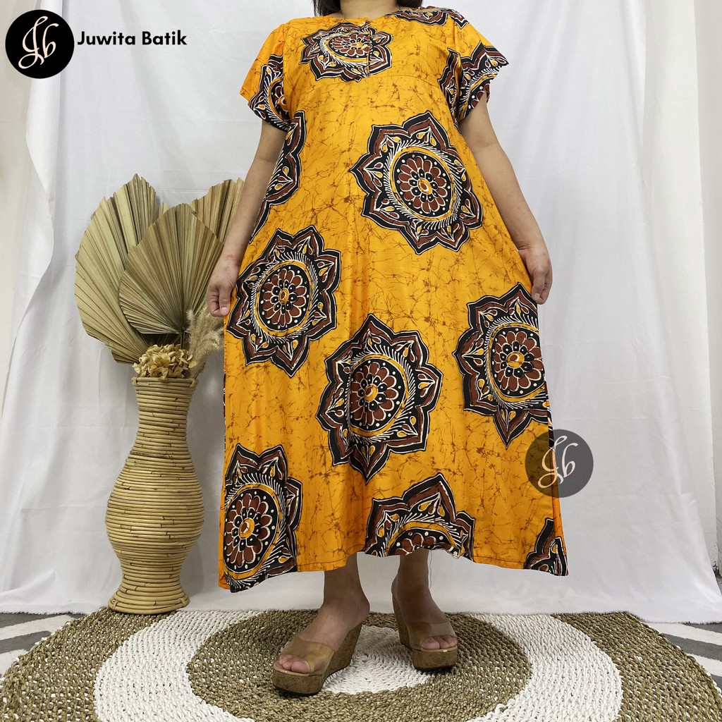 Juwita Batik - Daster Payung Busui Kancing Dada Bahan Rayon Printing ( Bisa Pilih Motif )