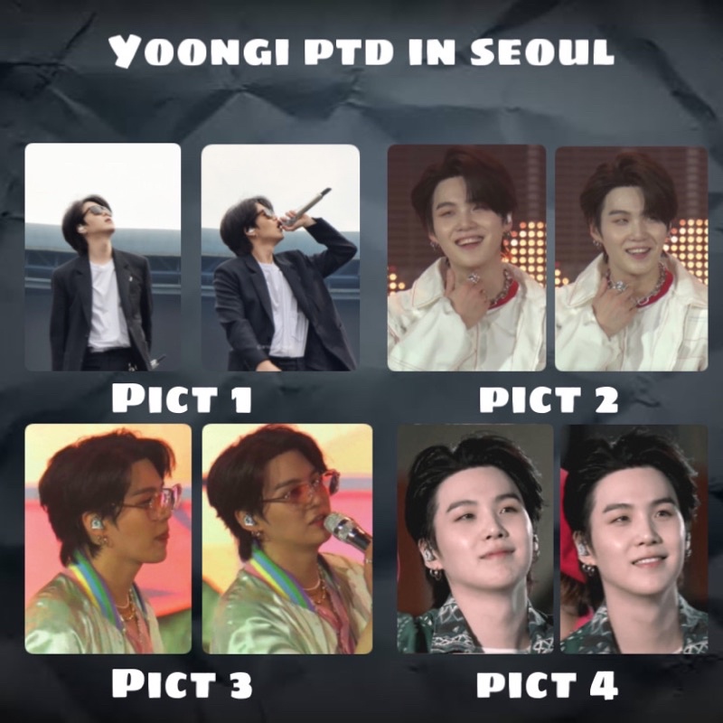 photocard pc lenticular BTS Suga yoongi PTD on stage seoul