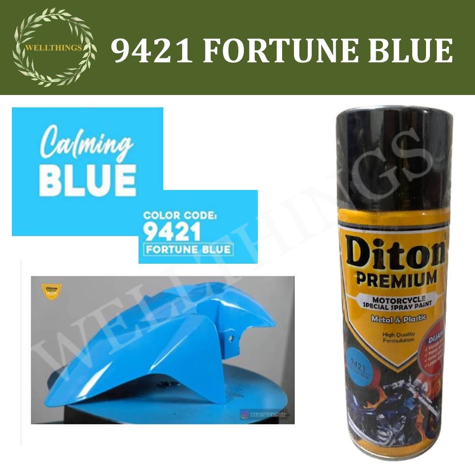 Cat Pilox Diton Premium Fortune Blue 9421 400cc Warna Biru sepeda motor mobil helm pylox pylok pilok