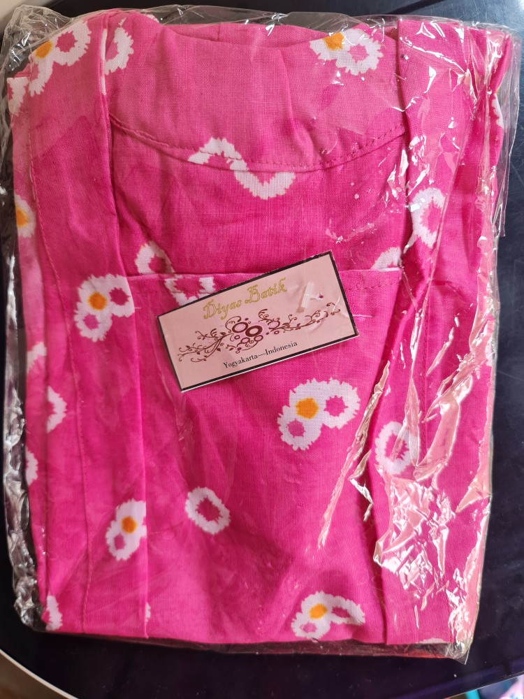 Setelan Batik Jumputan Anak Bahan Katun Model Kutubaru Cbum Pink