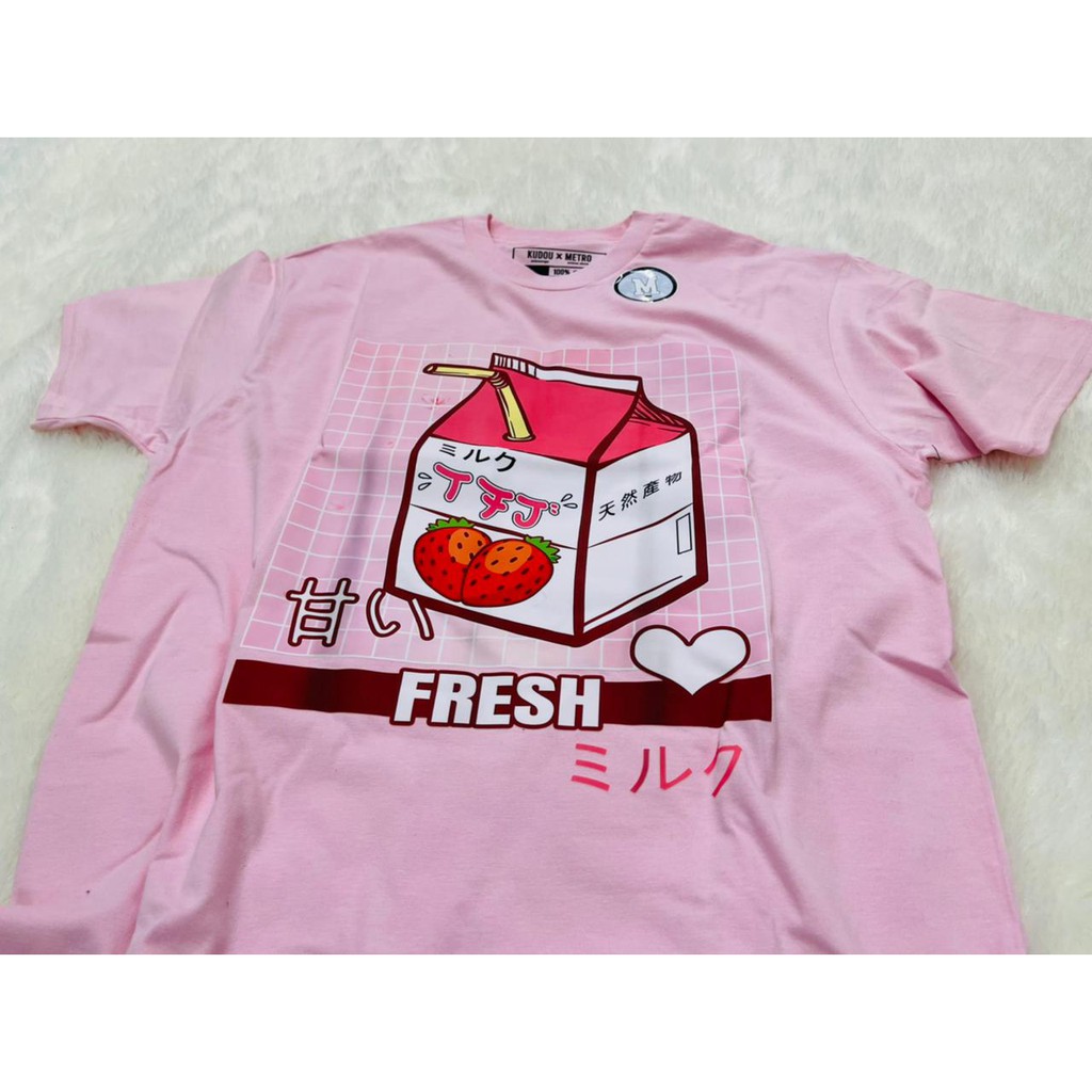 Tshirt Japanese Milk Box Kawaii Strawberry Love