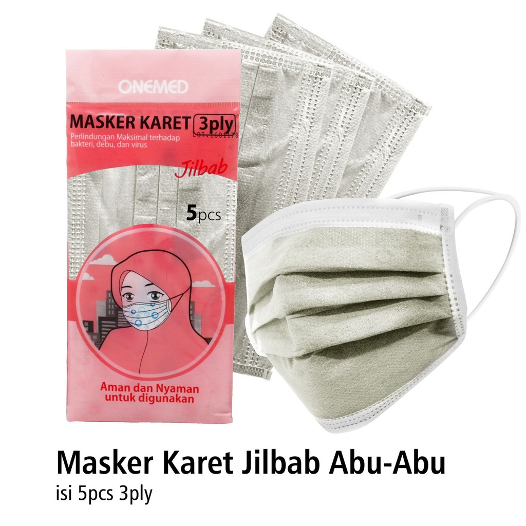 Masker Medis Jilbab 3ply isi 5pcs OneMed