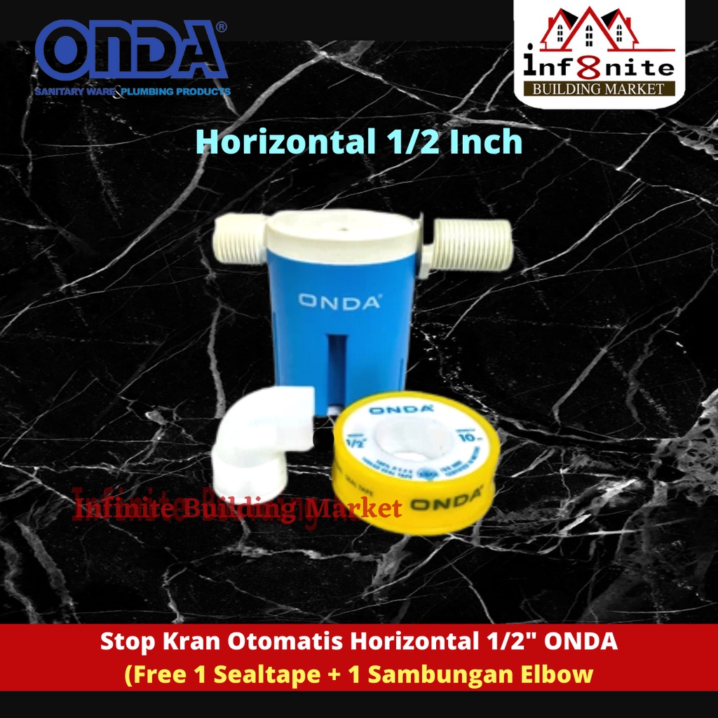 Stop Kran Otomatis ONDA 1/2" Horizontal Pelampung Kran Air Otomatis