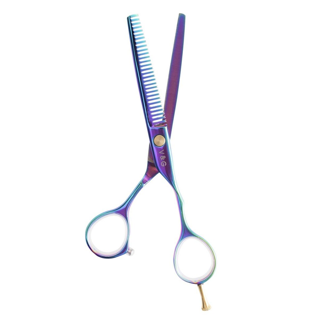 V&amp;G – Gunting Sasak (Blending Scissors Type) Rainbow Coating CA-9-28 – 6″