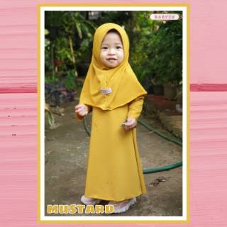  Baju  Anak Perempuan dan Bayi Muslim BabyZu Mustard Hijab  