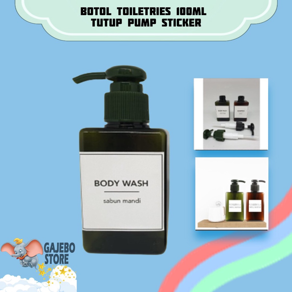 BOTOL REFILL SABUN AESTHETIC 100ML / BOTOL SABUN CAIR PUMP LABEL STICKER