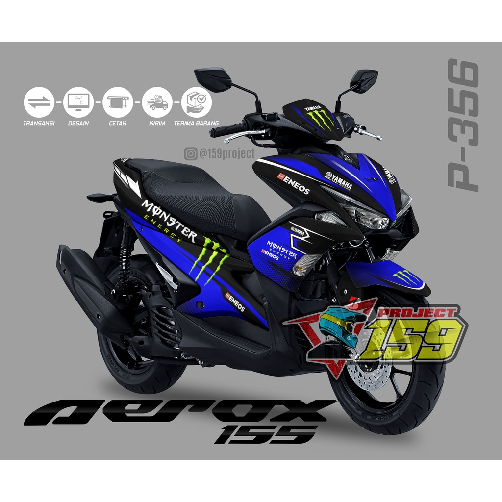 Sticker Decal Aerox 155 - Project 356 Monster Energy Yamaha Livery