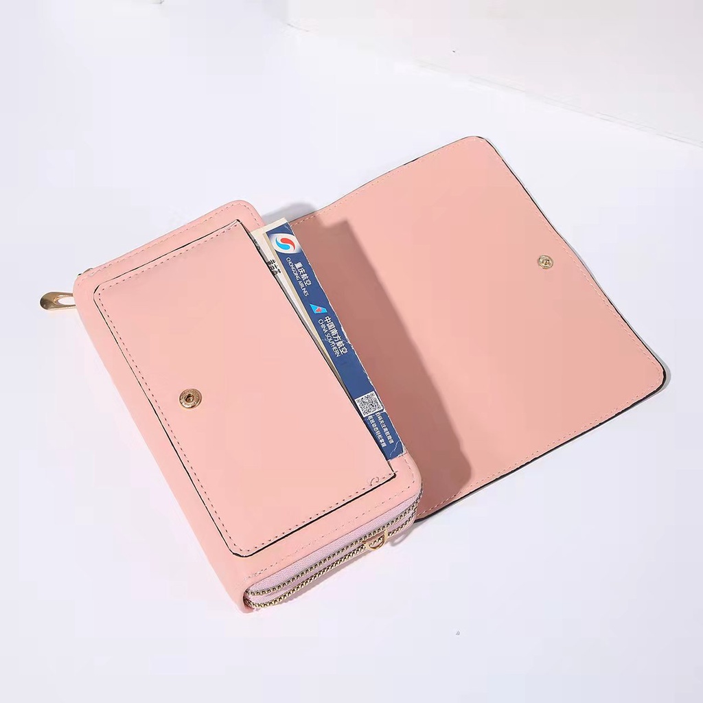 (COD) Dompet Panjang Wanita Tas Handphone Sling Bag HP Free Tali MALL SHOPPING