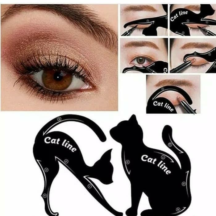 TBI Cat Eyeliner Stencil Cetakan Cat Line 2 in 1 Eye Shadow &amp; EyeLiner