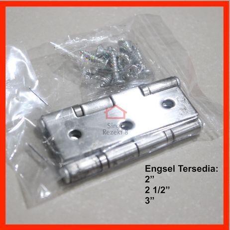 Engsel Kupu Kupu 3" inch STAINLESS dengan Skrup Pintu Lemari Kayu 7,5 Kualitas Terjamin