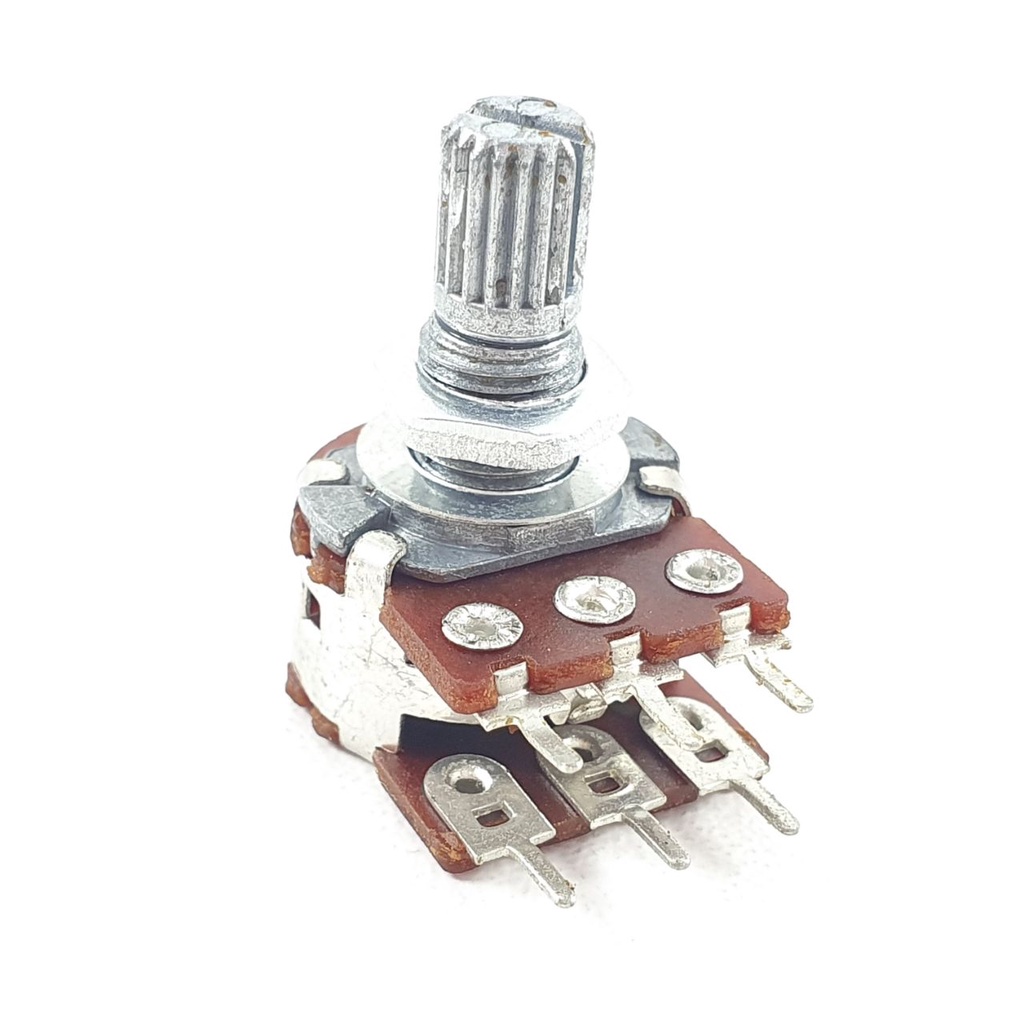 Potensio 6 pin 50k Drat Stereo Kaki 3-3 Lurus Volume Mixer 503