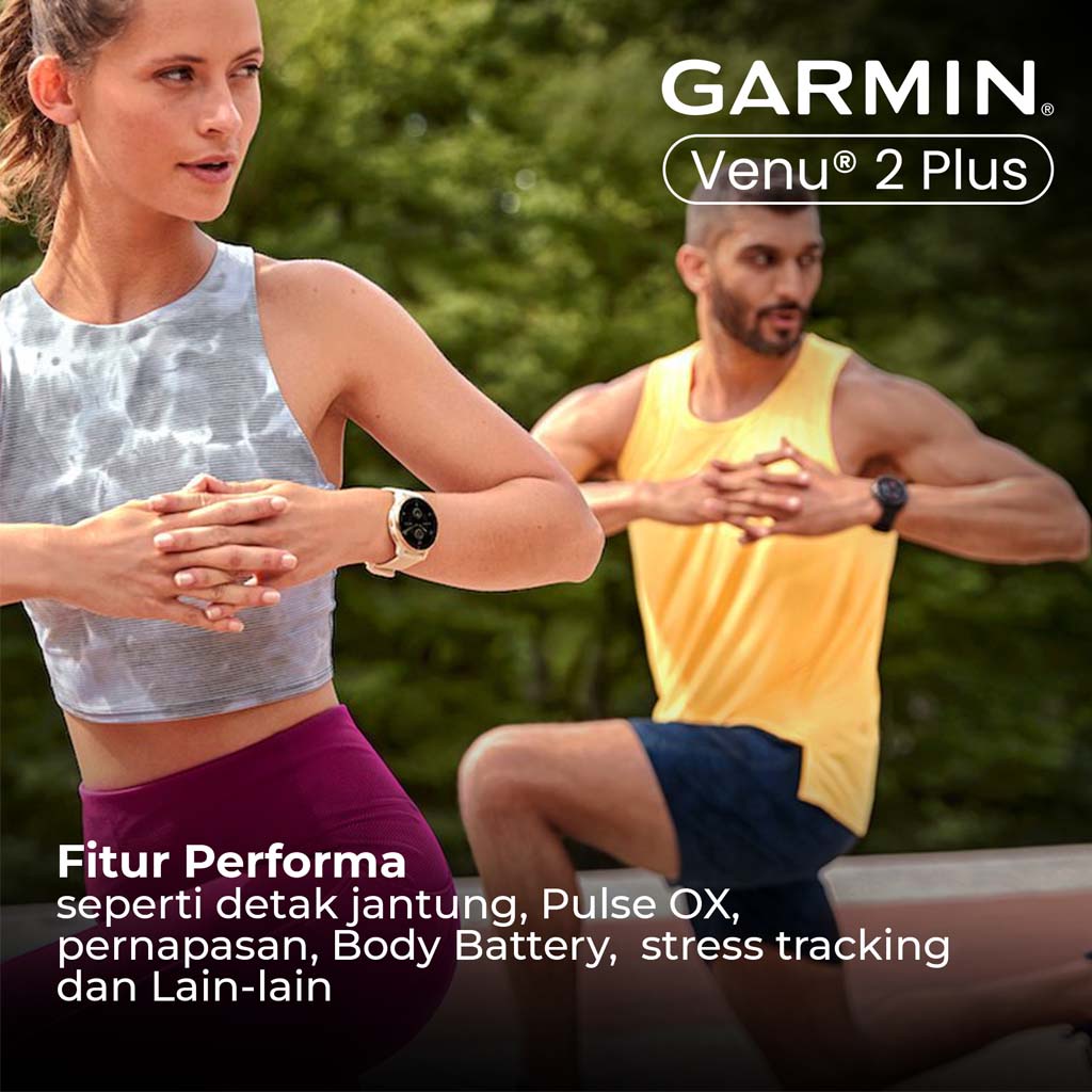 Garmin Venu 2 Plus Stainless Steel Bezel Garansi TAM 2 Tahun