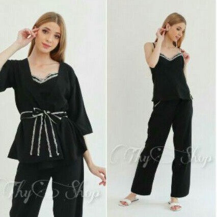 Preloved ici & maintenant pajamas black set