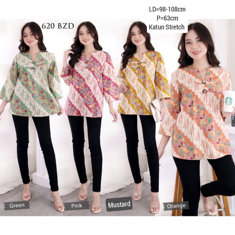 BLOUSE VITA BATIK CANTIK 620 ATASAN KERJA KANTOR WANITA MURAH BAJU ETNIK CEWEK