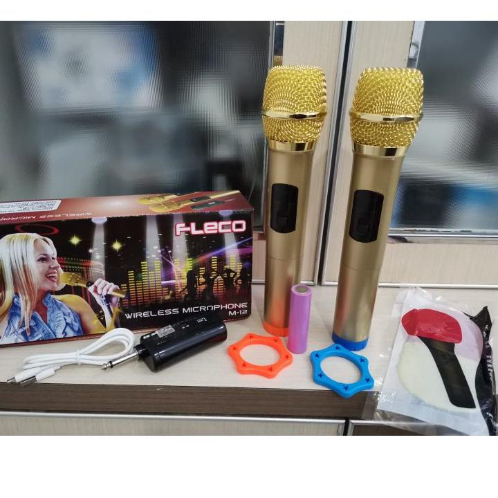 Menarik Cod mic double wireless fleco m13 paket 2 microphone wireless 100℅ original mic wireless 2 m