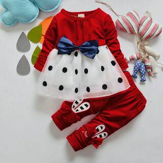 Baju Anak Korea Umur 1 2 3 4 5 Tahun TK Set Stelan Setelan