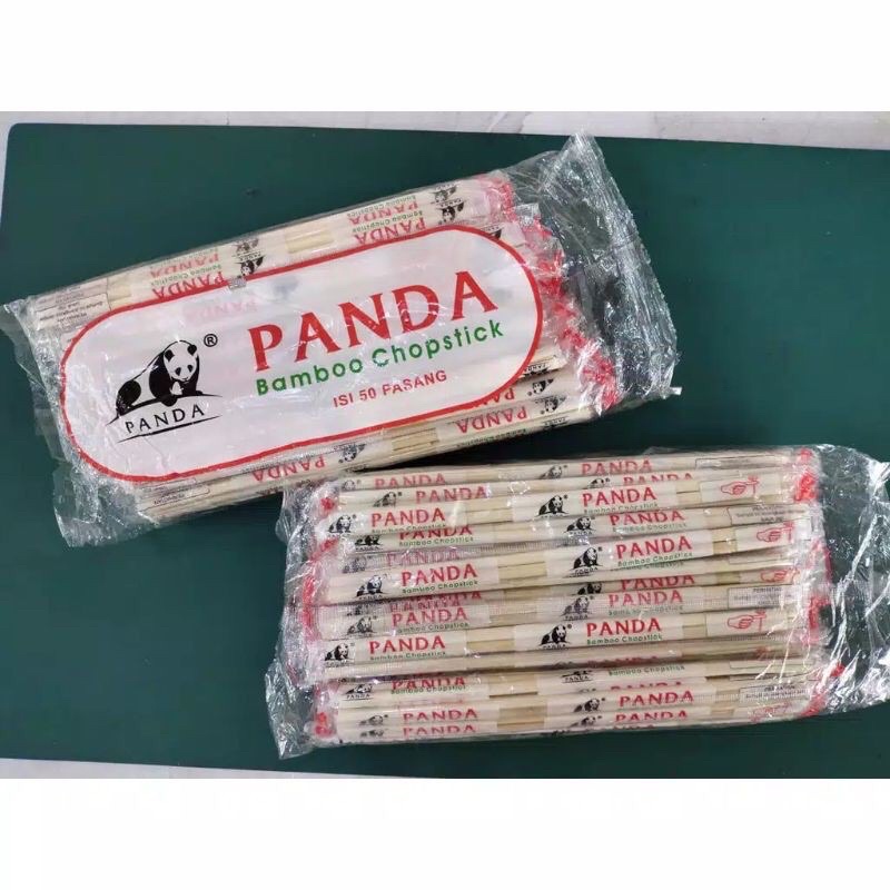 Sumpit bambu 50 pasang+tusuk gigi / sumpit bambu steril higines bungkus plastik/sumpit sukawa -sumpit panda