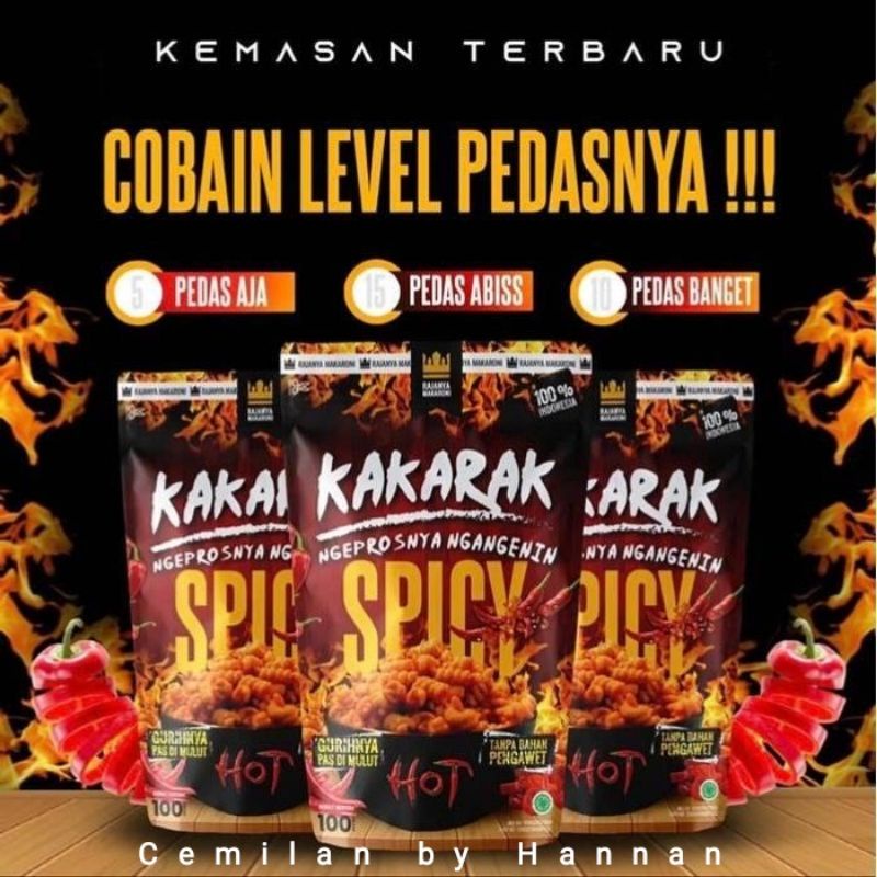 

Makaroni Level Pedas Makanan Ringan Kekinian Kakarak Makaroni Variant Spicy 100 gr - Renyah, Gurih dan Pedas