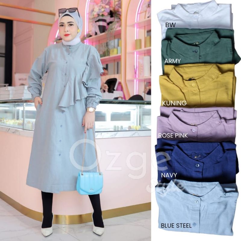 Tunik XIENA Bigsize Bahan Linen Premium  model kekinian muat uk M sampai XXL