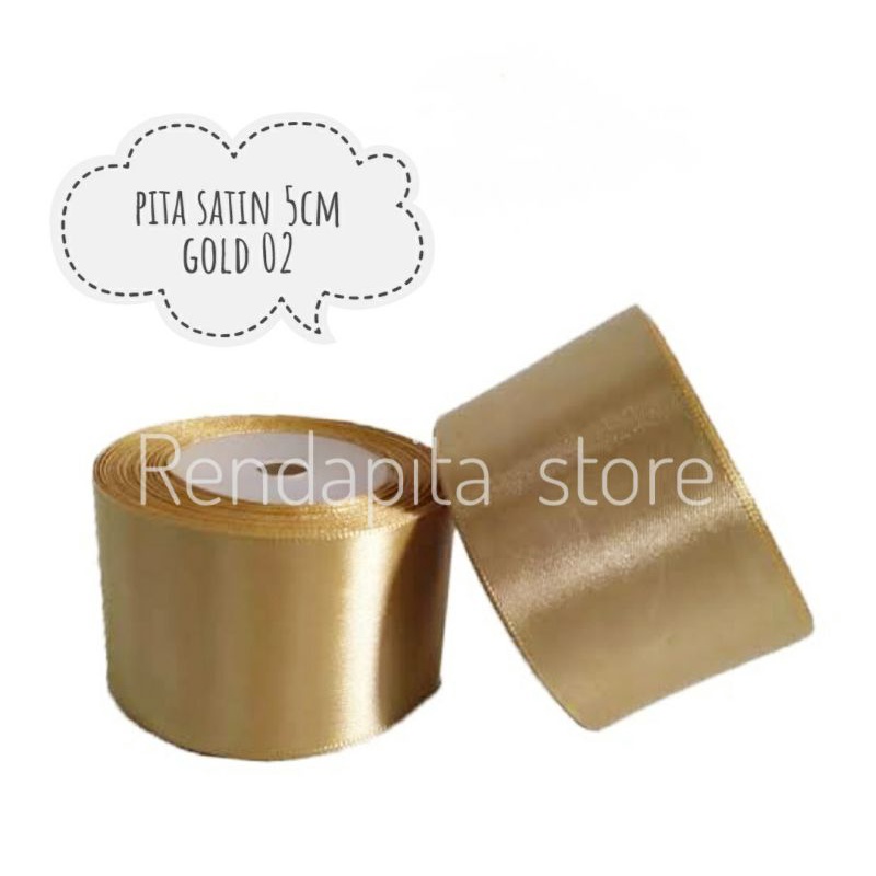 Pita Satin Saten 5cm GOLD 02