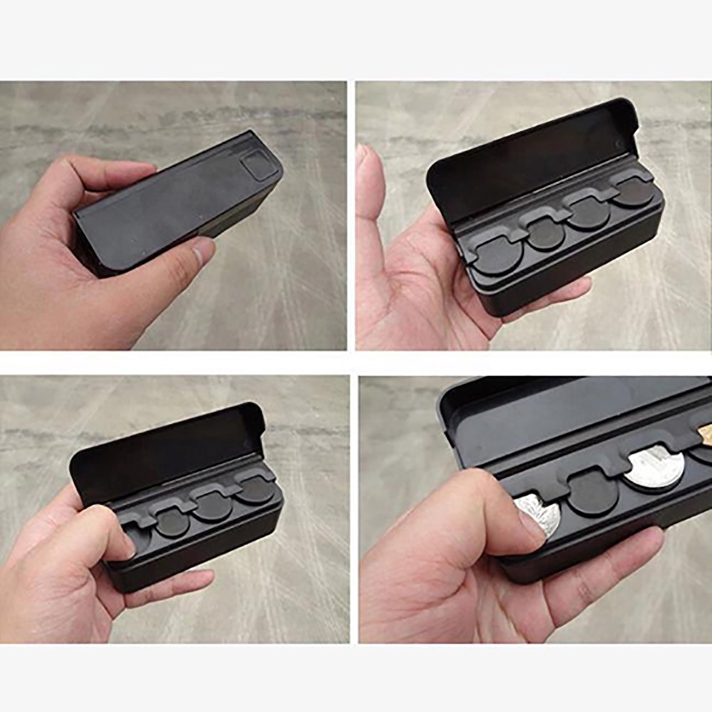 Tempat Koin Plastik Mobil Portable Ganti Storage Box Case Celengan Organizer Car Interior Coin Pocket Cases Holder