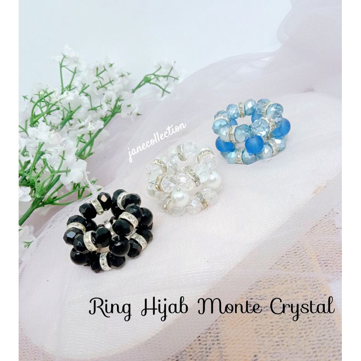 ring hijab monte crystal ring jilbab cincin permata crystal cantik hand made