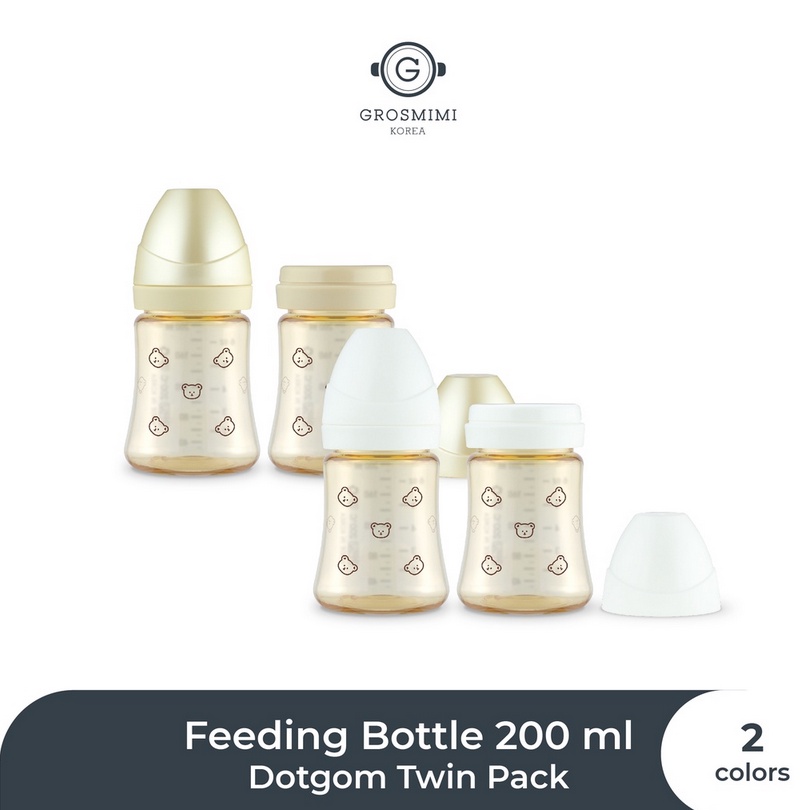 Grosmimi PPSU Dotgom Bear Feeding Bottle  200ml / 300ml - Baby Botol Susu Anak Bayi Dot