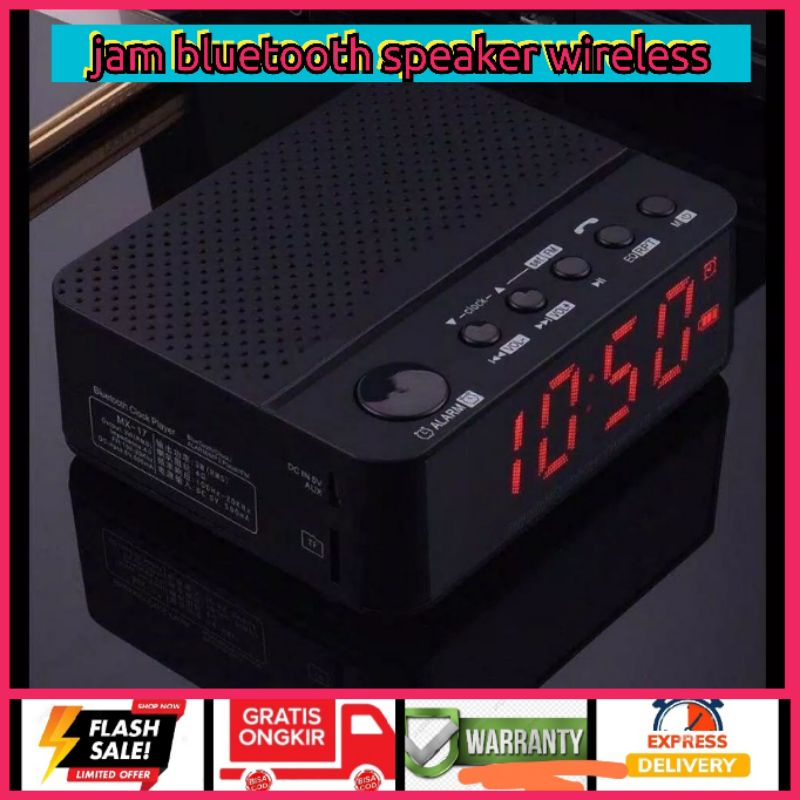 Speaker jam Led Wireless Speker Bluetooth Music Alarm Digital jam meja